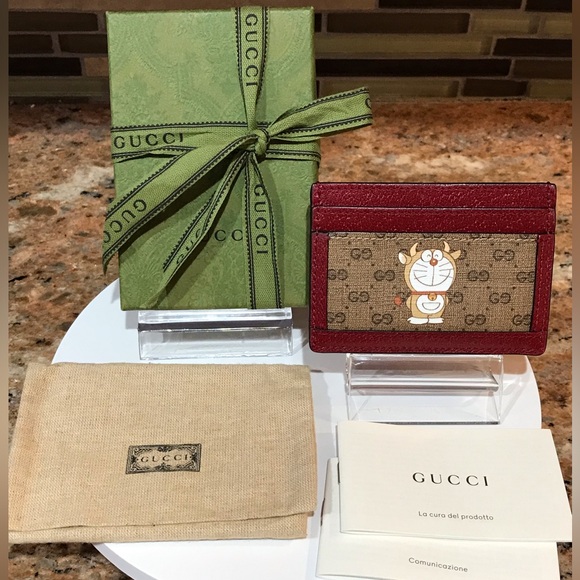 GUCCI GG x Doraemon Leather Card Holder πβ€οΈπ₯ - Picture 1 of 17